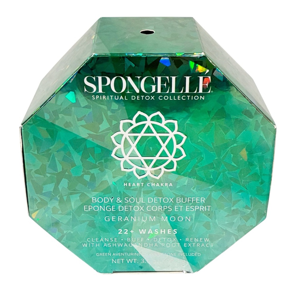 Spongelle Geranium Moon Spiritual Detox Green‎ Aventurine Body Wash Cleanser NEW